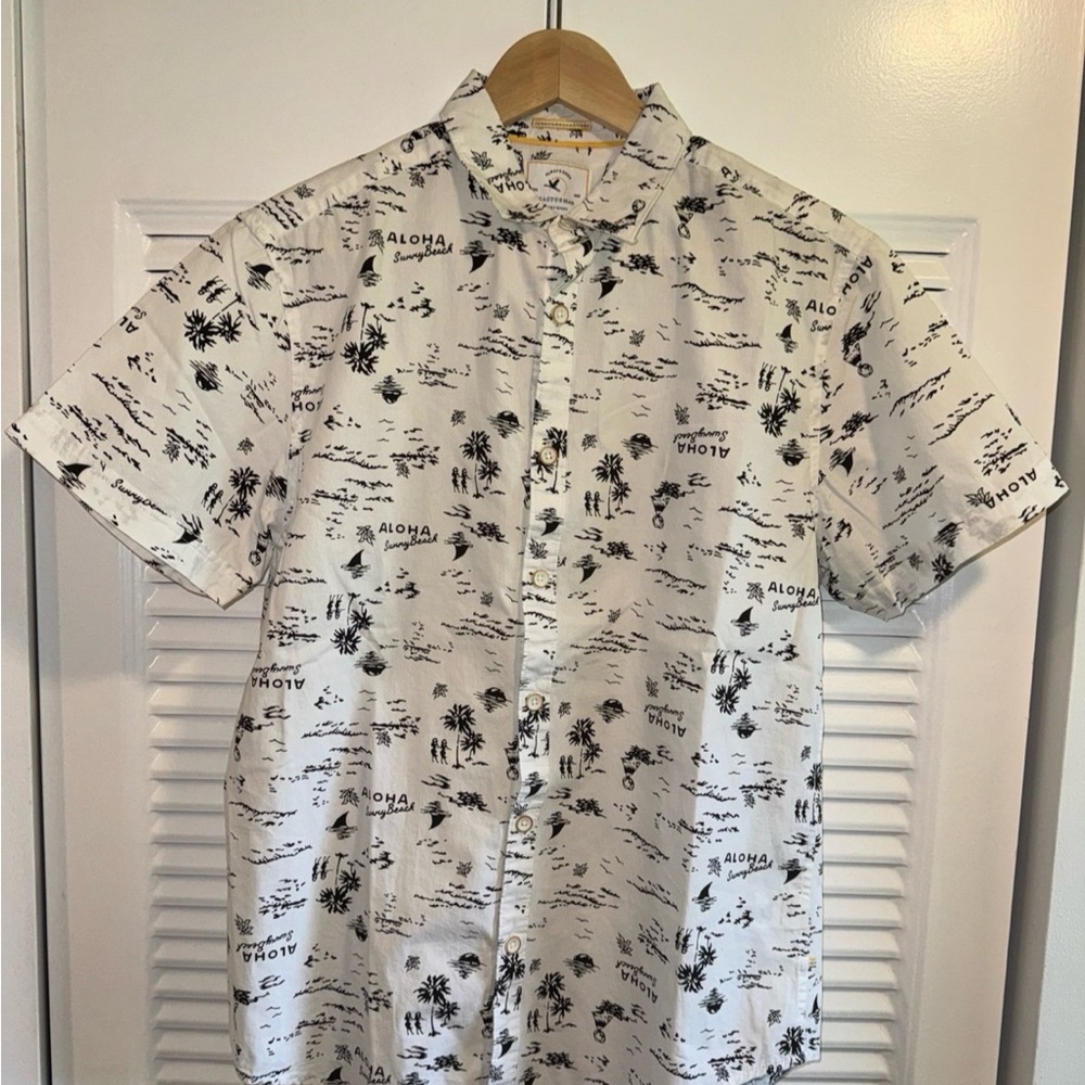 Aloha White and Black Men's Shirt